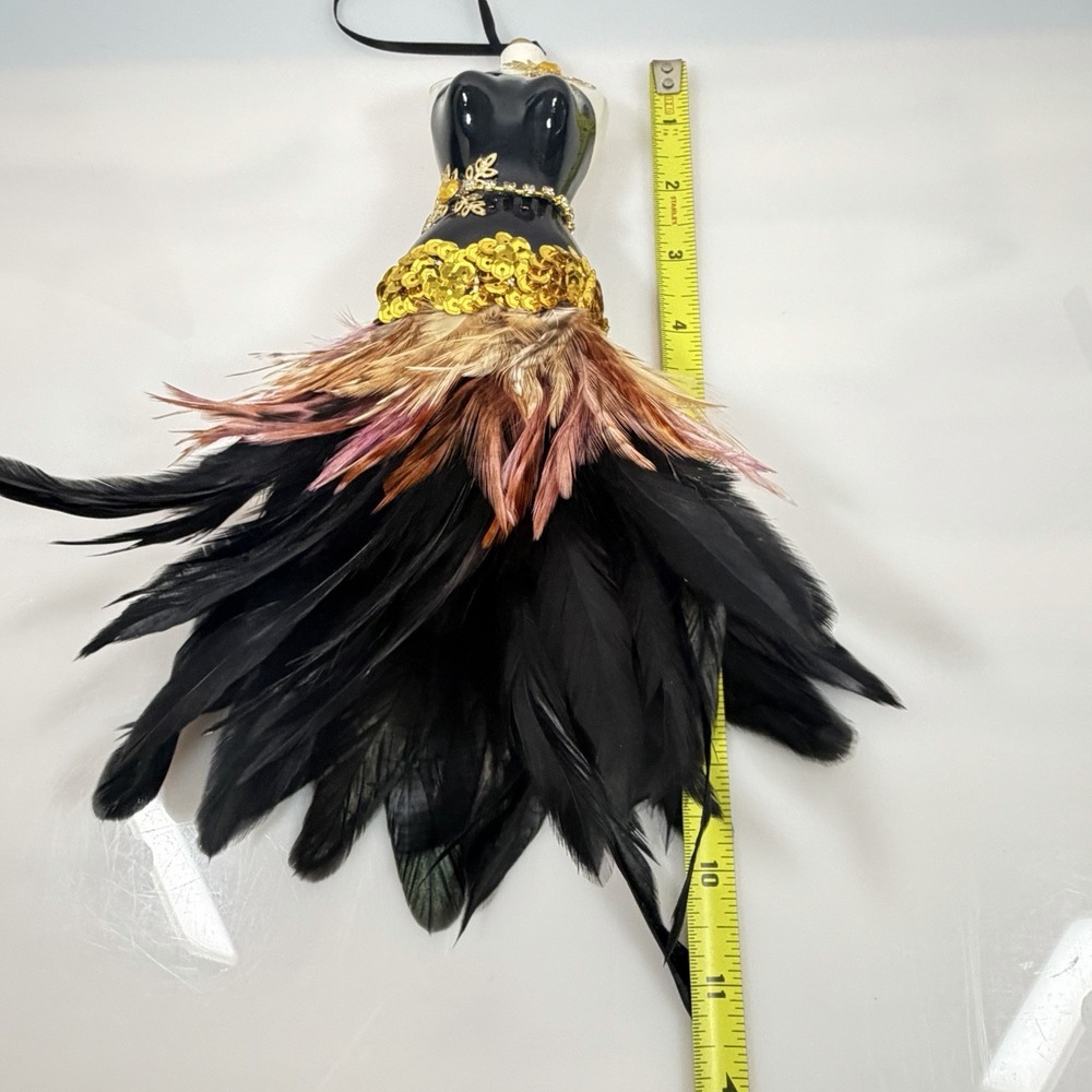 Vintage Feather Dress Form Mannequin Ornament Wall Hanging Unique Creations SF - Picture 8 of 15